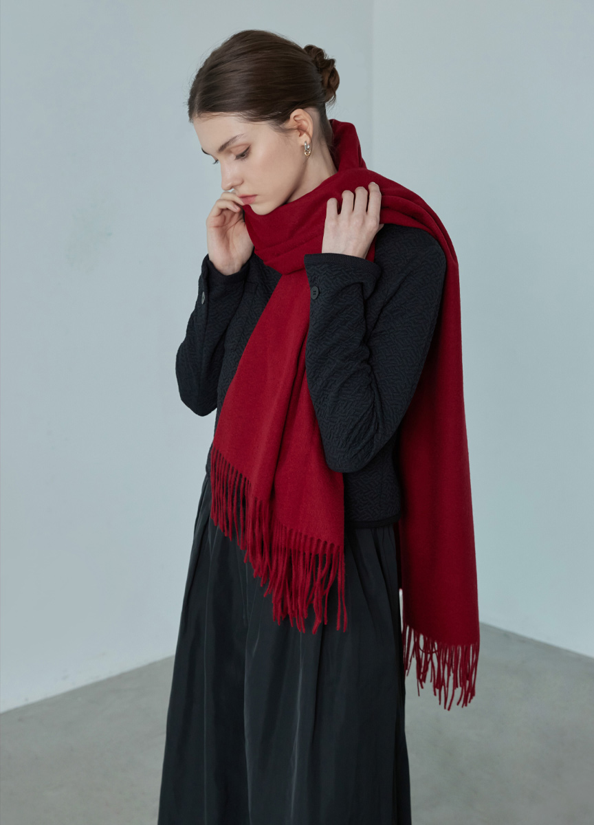 質感寬版純喀什米爾圍巾